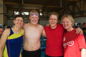 Masters 2016, Susann, Maximilian, Stefan und Astrid, 4x50m-Staff